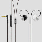 BASN Bmaster Triple Driver in-Ear Monitors Headphones with Powerful Deep Bass, HiFi Stereo IEM Earphones with Upgraded Detachable 2-Pin Cables for Musicians (White/Black, 2-Pin)