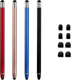 Stylus Pens for Touch Screens - Waycco High Sensitivity Capacitive Stylus 2 in 1 Touch Screen Pen with 8 Replaceable Tips for iPad iPhone Tablets Samsung Galaxy All Universal Touch Devices - 4 Pack