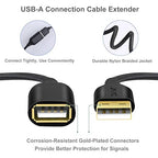 OKRAY USB Extension Cable 5 Pack, 6FT Nylon Braided USB 2.0 Extension Cables Type A Male to A Female Extender Cords with Gold-Plated Connectors for Printer, Webcam, USB Flash Drive, Hard Drive, Mouse