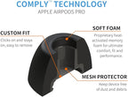 Comply Memory Foam Replacement Earbud Tips for Apple AirPods Pro 1 & 2 | Ultimate Comfort, Secure Fit, Superior Noise Isolation | Anti Slip, Prevent From Falling Out | Black (S/M/L) (3 Pairs)