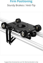 PROAIM Polaris Mini Portable Video Camera Dolly w Universal Track Ends | Mitchell & 75mm Bowl Mount | Compatible Track Rail Diameter – Ø 32‐34mm | Offers Payload of 34kg / 75lb (DL-PLRS-M01)