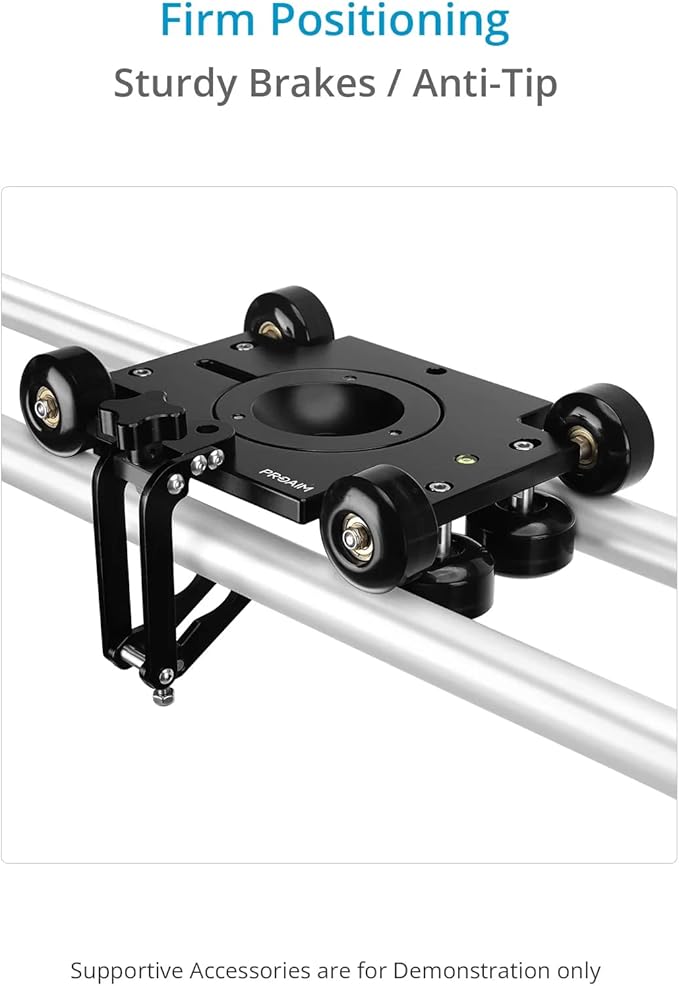 PROAIM Polaris Mini Portable Video Camera Dolly w Universal Track Ends | Mitchell & 75mm Bowl Mount | Compatible Track Rail Diameter – Ø 32‐34mm | Offers Payload of 34kg / 75lb (DL-PLRS-M01)