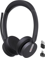 Yealink BH70 Dual Wireless Bluetooth Headset with Mic for Work, Teams Certified, up to 35h Talk Time, 147g All-Day Wearing Comfort, USB-C/A