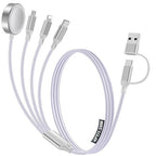 4-in-2 Charging Cable for Apple Watch Charger/Samsung/iPhone Charger,Car/Office/Camping/Travel Essentials,Type C Cable Multi Cord for iWatch Ultra/10-2/iPhone 16-11/Samsung S25-S20,iPad,airPods-Purple