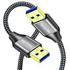 USB 3.0 A to A Male Cable 15 ft,Super Speed Type A Male to Male Cable USB 3.0 Double End USB Cord for Hard Disk, Cameras,Laptop Cooler, DVD Player and More (15FT/5M)