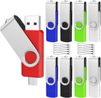 ABLAZE 64GB USB C Flash Drive 10 Pack, OTG USB 2.0 + Type C Memory Stick Dual Type C Thumb Drive Compatible with iPhone 16/15, Android Smartphone, Computers, Tablets, Mac,iPad,PC