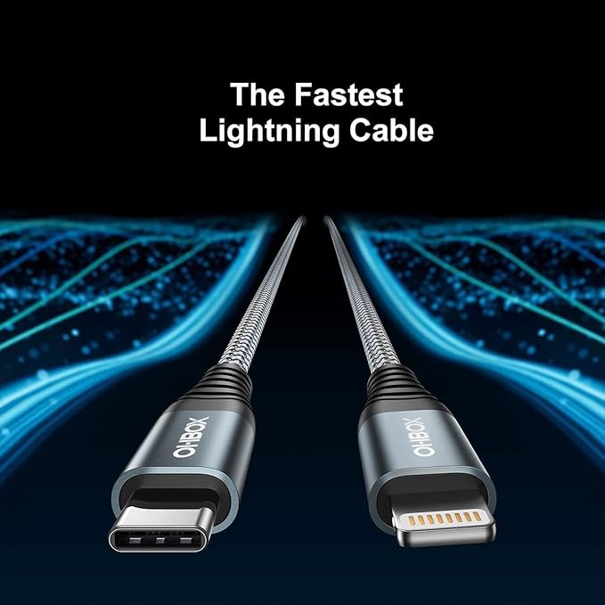 ohbox USB C to Lightning Cable 3FT 2Pack USB-C iPhone Cable MFi Certified USBC Fast Charger Cord Compatible with iPhone 14 13 12 11 Pro Max Mini X XS XR 8 Plus 10 SE iPad