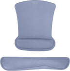 MOSISO Wrist Rest Support for Mouse Pad & Keyboard Set, Ergonomic Mousepad Non-Slip Base Home/Office Pain Relief & Easy Typing Cushion with Neoprene Cloth & Raised Memory Foam, Lavender Gray