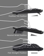 Perixx Periduo-605, Wireless Ergonomic Split Keyboard and Vertical Mouse Combo, Adjustable Palm Rest and Membrane Low Profile Keys, Black, US English Layout (11633)