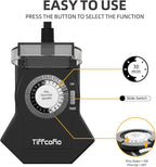 Outdoor Timer Outlet Waterproof, 24 Hour Mechanical Light Timer Outdoor, 2 Grounded Outlets for Home and Garden, 15A 1/2HP, Heavy Duty, ETL Listed (1 Pack)
