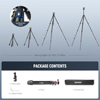 NEEWER Basics 66.5"/169 cm Travel Tripod for Camera, Lightweight Portable DSLR Stand with Ball Head, Arca Type QR Plate, Cell Phone Holder Compatible with iPhone Video Recording, Max Load 11 lb, TP12