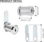 Uenhoy 6 Pack Cam Locks Keyed Alike, 1-1/8" (30mm) Set for Drawers, Mailbox, Tool Box, RV, File Cabinet Locks with Keys