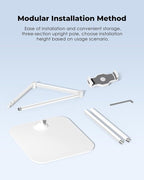 Viozon Tablet Floor Stand Holder, Compatible with 4.7"-13" Phone/Tablet, iPhone 15 Plus/Pro Max iPad,Kindle, 68" Phone Stand, Aluminum Alloy, Universal 360° Rotatable,for Bed,Sofa,Desk,White