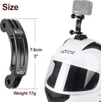 HSU Aluminum Alloy Curved Extension Arm (3”) Metal Pole Mount Helmet Stick Extension Arm Mount for Hero 13/12/11/10/9/8/7/6 Black, DJI Osmo Action 4/3 and More Action Cameras (Black)