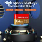 2 Pack Memory Card 64GB with Adapter, High Speed TF Card, UHS-I C10 A1 Memory TF Card for Tablet/Mobile Phone/Camera/Car Audio/Game Console (TF162 Red Gold 64GB)
