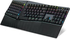 Perixx PERIBOARD-835RD Wireless Ergonomic Mechanical Keyboard - RGB Backlit - Low-Profile Red Linear Switches - Multi-Device Connection - Compatible with Windows and Mac OS X - US English