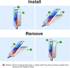 GIN FOXI Fast Charging Battery Case for iPhone 15 Pro Max/15 Plus, 8000mAh 15W Ultra Slim Charger Case Rechargeable Portable Extended Power Bank Case Cover Battery Pack Built-in Cable, Grey(6.7”)