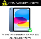 Keyboard Case for iPad 10th 10.9" 2022,iPad 11" A16 11th 2025-7 Color Backlight,Touchpad Detachable Slim Cover with Pencil Holder (Black)