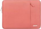 MOSISO Laptop Case 16 inch, 15-15.6 inch Laptop Sleeve Compatible with MacBook Pro 16 M4 M3 M2 M1, HP Acer Dell Lenovo ASUS Notebook, Polyester Vertical Computer Sleeve Bag with Pocket, Coral