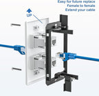 FGB 4-Port Keystone Wall Plate, with Low Voltage Mounting Bracket, with Single Gang Decorator Wall for RJ45, HDMI, and Coax Keystone Inserts, White, 10-Pack