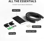 Large Cable Management Box-Stylish Wire Organizer, Wire Concealer and Wire Management Box-Wire Management Box with Protective Sleeve (Brown)
