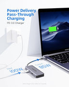 USB C Hub, 7 Ports USB C MultiPort Adapter for MacBook Pro/Air, Type C to HDMI Dongle with 4K HDMI, 1 USB 3.2 Up to 10Gbps, 2 USB 2.0, 100W PD, SD/TF for iPhone 15/16 and Other Type C Devices