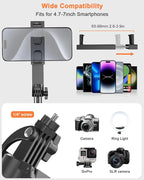 71” Auto Face Tracking Tripod for iPhone with Light,360° Rotating Phone Stand with Rechargeable Remote Control for TikTok Vlog Video Recording, Phone Tripod for Android Camera/GoPro/Ring Light