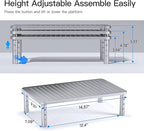 HUANUO Monitor Riser - 3 Height Adjustable Stand for Laptop, Computer, iMac, PC, Printer, Desktop Ergonomic Metal Monitor Riser with Mesh Platform