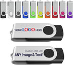 Personalized Flash Drives 128MB, Wooolken Customizable USB 2.0 Thumb Drives 10/20/50/100 Pack, Logo Memroy Stick Custom Flash Drive Engraved Logo (Mixcolors)