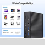 ACASIS USB C Docking Station Dual Monitor,16-in-1 Laptpop Docking Station with 2* HDMI,VGA,2.5G Ethernet,SD/TF,10Gbps USB-C 3.1,3.5mm Audio,PD100W,USBC Hub for MacBook/Dell/Lenovo/HP/ThinkPad (Black)