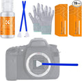K&F Concept APS-C Sensor Cleaning Kit - 16pcs Swabs, 20ml Cleaner & Gloves, Camera Lens Cleaning Kit for CMOS & CCD Sensors