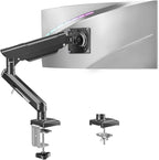 Single Monitor Mount for 22 24 27 32 inch Screen, Gas Spring Arm Holds 4.4-22 lbs, Monitor Desk Mount, Gaming & Home Office Use, VESA 75x75mm & 100x100mm, Freelift Pro Black