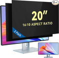 IPROKKO [2-Pack] 20 Inch Computer Privacy Screen Filter for 16:10 Widescreen Monitor, Removable 20in Anti Blue Light Glare Privacy Shield, Anti Spy Security Protector for Hp Dell Asus Acer Samsung