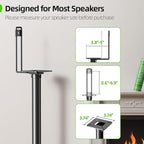 USX MOUNT Bookshelf Speaker Stands Pair, Height Adjustable Extends 32-42 inch for Rear Surround Sound Speakers, Floor Satellite Speaker Stands for Vizio Bose Sony JBL Klipsch Polk, Max Load 11 lbs