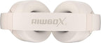 Riwbox Hybrid Active Noise Cancelling Headphones, Wireless Bluetooth Headset Over Ear, 60H Playtime, High-Fidelity, Foldable, Comfort&Immersion for Work, Commuting (White)