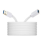 VCZHS Tech USB Extension Cable White 15ft, USB 3.0 Extender for High-Speed Data Transfer & Fast Charging, Durable & Flexible for Mouse, Keyboard, Printer, Flash Drive, Webcam, and More