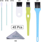 45 Pcs Cell Phone Cleaning Kit, Wisdompro USB Charging Port Cleaner and Headphone Jack Brush Tool Set Compatible with iPhone, iPad, Airpod, Laptop and Other Electronics