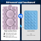 Silicone Suction Phone Holder Mount,Silicon Adhesive Phone Accessory for iPhone and Android, Hands-Free Mirror Shower Phone Holder,TikTok Videos and Selfies (Violet 2Pack, Double Sided)