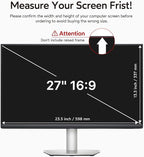 bersem 2 Pack 27 inch Removable Computer Privacy Screen Filter for 16:9 Ratio Monitor, Anti-Spy, Anti-Glare, Anti-Scratch, UV-Blocking