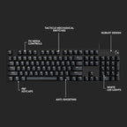 Logitech G413 SE Full-Size Mechanical Gaming Keyboard - Backlit Keyboard with Tactile Mechanical Switches, Anti-Ghosting, Compatible with Windows, macOS - Black Aluminum