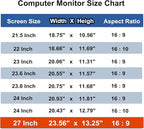 27 Inch Computer Privacy Screen Shield [2 Pack] for 16:9 Widescreen Desktop Monitor - Anti-Glare Blue Light Privacy Filter and Anti Spy Privacy Screen Protector Film