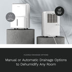 hOmeLabs 40 Pint Dehumidifier with Pump for up to 6,000 Sq Ft Rooms (MAX 104 Pint at 95°F, 90% RH) – Powerful Moisture Removal for Medium to Large Rooms and Basements