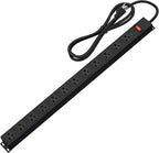 12 Outlet Long Power Strip Surge Protector with 2100 Joules, 6FT Power Cord, Wide Spaced Outlet Power Bar, Overload Protection Switch, Industrial Heavy Duty for Work Bench, Shop, Garage (Black)…