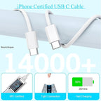 10FT iPhone 16e Charger Fast Charging,2Pack 20W USB C Apple 16e 15 Pro Charger Block & 10Foot Long USBC Woven Cable Cord for iPhone 16/16e/16 Pro Max/16 Pro/16 Plus/15/15 Pro Max/15 Plus/iPad Pro 12.9