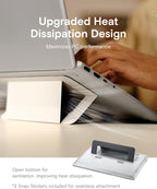 MOFT Laptop Stand for Desk, Adhesive Airflow Laptop Cooling Riser for Heat Dissipation with 2 Adjustable Viewing Angles, Foldable & Portable Computer Stand Compatible with Laptops 11"-16",Misty Cove