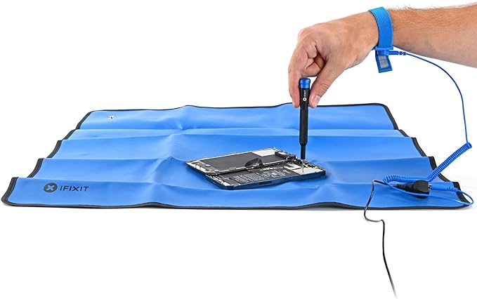 iFixit Portable Anti-Static Mat - ESD Pad, Wrist Strap, Grounding Cord for Electronics Repair