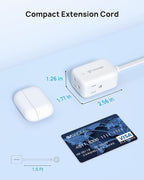 TROND 360° Rotating Flat Plug Extension Cord Surge Protector 1.5ft, Small Power Strip with 900 Joules, 3 Side Grounded Outlets, 13A, SPT 16/3 Gauge Wire for Indoor Home Office Dorm Room Travel, White