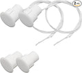 2PCS Recessed Wired Security Window Door Contact Sensor, Normally Closed NC, Door Alarm Magnetic Reed Switch with 2 Wire, ABS White, RC-36