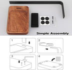 Walnut Wood & Aluminum Headset Holder, Desktop Headphone Stand, Universal headphone holder for most music gaming headsets - Black Walnut