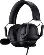 SENZER SG500 Surround Sound Pro Gaming Headset with Noise Cancelling Microphone - Soft Memory Foam Padding - Portable Foldable Headphones for PC, PS4, PS5, Xbox One, Switch - Black